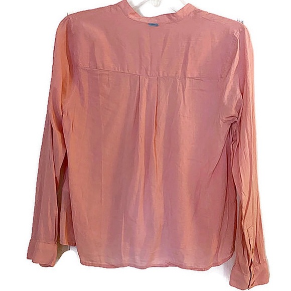 Lucky Brand Pink Sheer Button Down Blouse Sz S - Picture 2 of 4